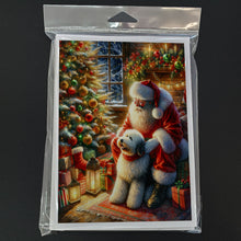 Load image into Gallery viewer, Old English Sheepdog and Santa Claus Greeting Cards - Blank Note Cards – 8-Pack of Artist-Designed Cards with Envelopes
