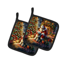 Load image into Gallery viewer, Old English Sheepdog and Santa Claus Pot Holders - Set of 2 Decorative Kitchen Helpers | Made in the USA