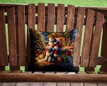 Load image into Gallery viewer, Old English Sheepdog and Santa Claus Throw Pillow - 14x14 Decorative Pillow – Art for Your Home &amp; Patio