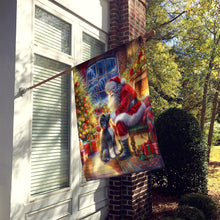 Load image into Gallery viewer, Portuguese Water Dog and Santa Claus House Flag