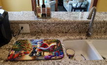 Load image into Gallery viewer, Portuguese Water Dog and Santa Claus Dish Drying Mat