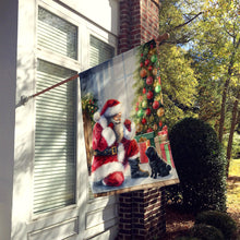 Load image into Gallery viewer, Black Pug and Santa Claus House Flag
