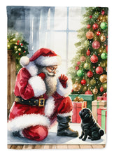 Load image into Gallery viewer, Black Pug and Santa Claus House Flag