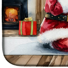 Load image into Gallery viewer, Black Pug and Santa Claus Dish Drying Mat