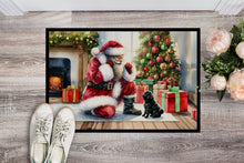 Load image into Gallery viewer, Black Pug and Santa Claus Doormat