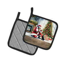 Load image into Gallery viewer, Black Pug and Santa Claus Pot Holders - Set of 2 Decorative Kitchen Helpers | Made in the USA