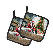 Load image into Gallery viewer, Black Pug and Santa Claus Pot Holders - Set of 2 Decorative Kitchen Helpers | Made in the USA