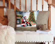 Load image into Gallery viewer, Black Pug and Santa Claus Throw Pillow - 14x14 Decorative Pillow – Art for Your Home &amp; Patio