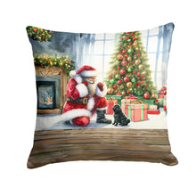 Load image into Gallery viewer, Black Pug and Santa Claus Throw Pillow - 14x14 Decorative Pillow – Art for Your Home &amp; Patio