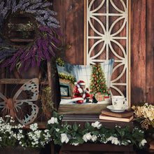 Load image into Gallery viewer, Black Pug and Santa Claus Throw Pillow