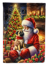 Load image into Gallery viewer, Fawn Pug and Santa Claus House Flag