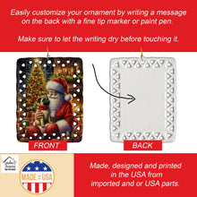Load image into Gallery viewer, Fawn Pug and Santa Claus Porcelain Ornament