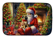 Load image into Gallery viewer, Fawn Pug and Santa Claus Dish Drying Mat