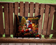Load image into Gallery viewer, Fawn Pug and Santa Claus Throw Pillow - 14x14 Decorative Pillow – Art for Your Home &amp; Patio