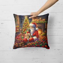 Load image into Gallery viewer, Fawn Pug and Santa Claus Throw Pillow