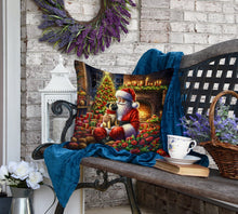 Load image into Gallery viewer, Fawn Pug and Santa Claus Throw Pillow