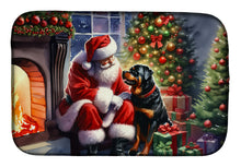 Load image into Gallery viewer, Rottweiler and Santa Claus Dish Drying Mat