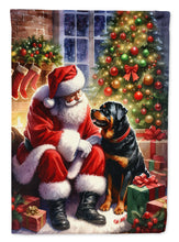 Load image into Gallery viewer, Rottweiler with Santa Garden Flag – Christmas Dog Yard Decor