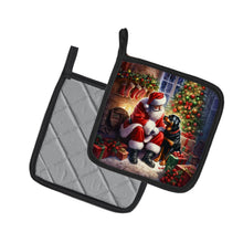 Load image into Gallery viewer, Rottweiler and Santa Claus Pot Holders - Set of 2 Decorative Kitchen Helpers | Made in the USA