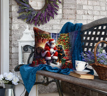 Load image into Gallery viewer, Rottweiler and Santa Claus Throw Pillow