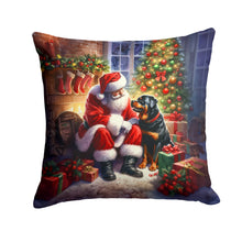 Load image into Gallery viewer, Rottweiler and Santa Claus Throw Pillow