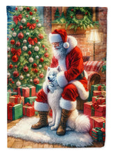 Load image into Gallery viewer, Samoyed and Santa Claus House Flag