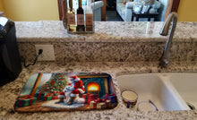 Load image into Gallery viewer, Samoyed and Santa Claus Dish Drying Mat