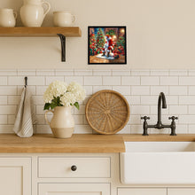 Load image into Gallery viewer, Samoyed and Santa Claus Framed Metal Print