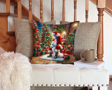 Load image into Gallery viewer, Samoyed and Santa Claus Throw Pillow - 14x14 Decorative Pillow – Art for Your Home &amp; Patio