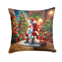 Load image into Gallery viewer, Samoyed and Santa Claus Throw Pillow