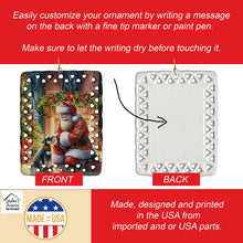 Load image into Gallery viewer, Schnauzer and Santa Claus Porcelain Ornament