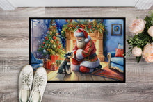 Load image into Gallery viewer, Schnauzer and Santa Claus Doormat-24x36 Indoor / Outdoor Rug | Made in USA