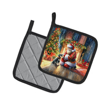Load image into Gallery viewer, Schnauzer and Santa Claus Pot Holders - Set of 2 Decorative Kitchen Helpers | Made in the USA