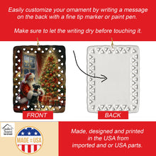 Load image into Gallery viewer, Schnauzer and Santa Claus Porcelain Ornament