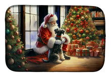 Load image into Gallery viewer, Schnauzer and Santa Claus Dish Drying Mat