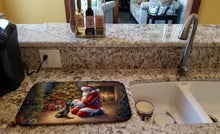 Load image into Gallery viewer, Scottish Terrier and Santa Claus Dish Drying Mat