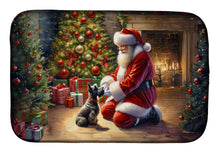 Load image into Gallery viewer, Scottish Terrier and Santa Claus Dish Drying Mat
