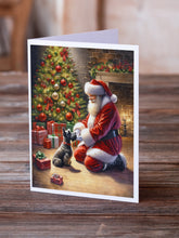 Load image into Gallery viewer, Scottish Terrier and Santa Claus Greeting Cards - Blank Note Cards – 8-Pack of Artist-Designed Cards with Envelopes