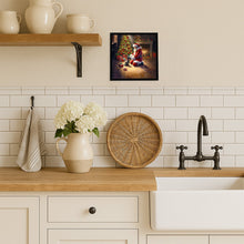 Load image into Gallery viewer, Scottish Terrier and Santa Claus Framed Metal Print