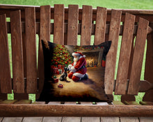Load image into Gallery viewer, Scottish Terrier and Santa Claus Throw Pillow - 14x14 Decorative Pillow – Art for Your Home &amp; Patio