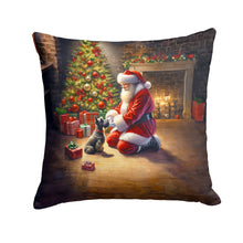 Load image into Gallery viewer, Scottish Terrier and Santa Claus Throw Pillow - 14x14 Decorative Pillow – Art for Your Home &amp; Patio