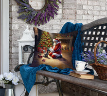 Load image into Gallery viewer, Scottish Terrier and Santa Claus Throw Pillow