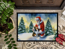 Load image into Gallery viewer, Sheltie and Santa Claus Doormat-24x36 Indoor / Outdoor Rug | Made in USA