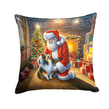 Load image into Gallery viewer, Sheltie and Santa Claus Throw Pillow