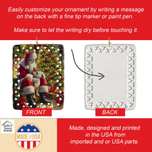 Load image into Gallery viewer, Shiba Inu and Santa Claus Porcelain Ornament