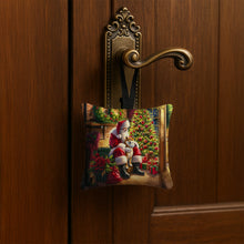 Load image into Gallery viewer, Shiba Inu and Santa Claus Hanging Square Fabric Ornament 3.5 × 3.5