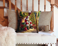 Load image into Gallery viewer, Shiba Inu and Santa Claus Throw Pillow - 14x14 Decorative Pillow – Art for Your Home &amp; Patio
