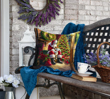 Load image into Gallery viewer, Shiba Inu and Santa Claus Throw Pillow