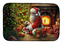 Load image into Gallery viewer, Shih Tzu and Santa Claus Dish Drying Mat