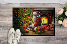 Load image into Gallery viewer, Shih Tzu and Santa Claus Doormat-24x36 Indoor / Outdoor Rug | Made in USA
